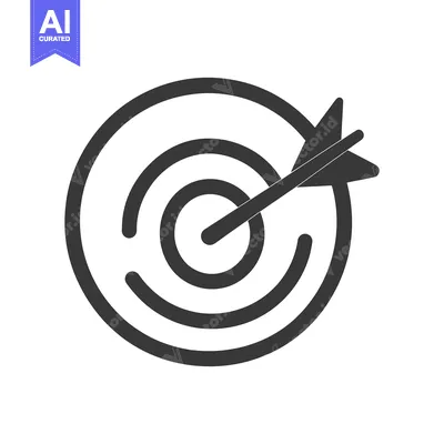 A graphic representation of a target with an arrow