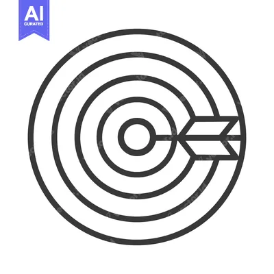 Aset desain premium: A minimalistic illustration of a target with an incoming arrow