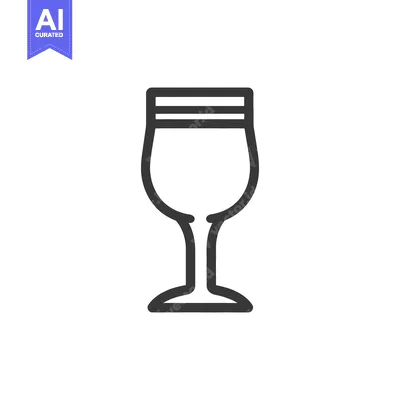 Aset premium populer: A simple icon depicting a stemmed glass of wine