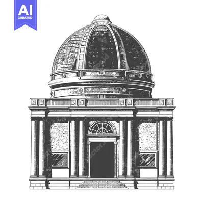Popular premium asset: A detailed ink drawing depicting a large dome building facade