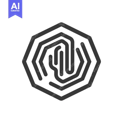 Octagonal Shape with Intertwined Lines Forming a Pattern