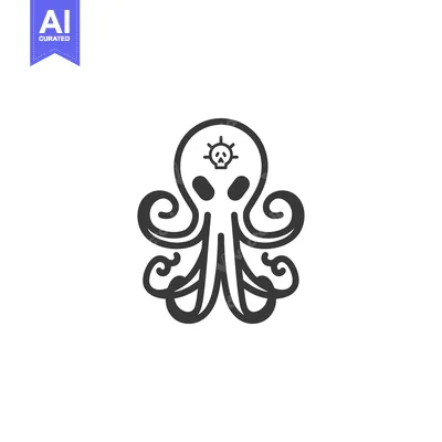 Octopus with Skull in a Circle in its Head