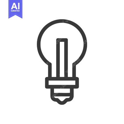 Minimalist Light Bulb Icon: Bold Outline on White Background
