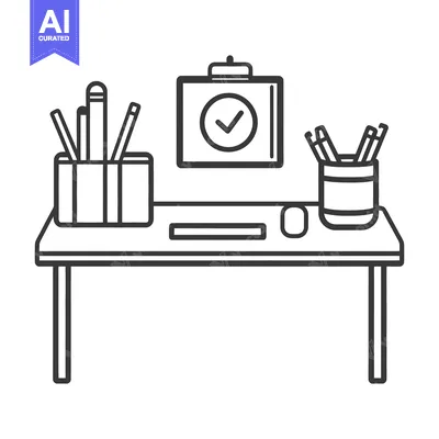 A black and white desk arrangement with office supplies present