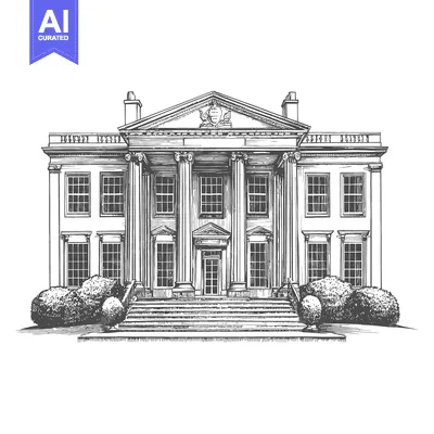 Aset premium populer: Detailed black and white architectural illustration of a classical man