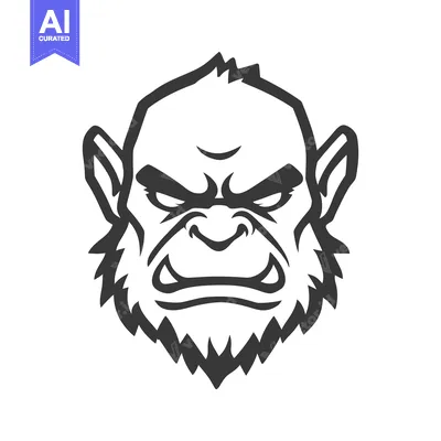 Aset premium populer: A stylized illustration depicting a fierce and menacing creature face