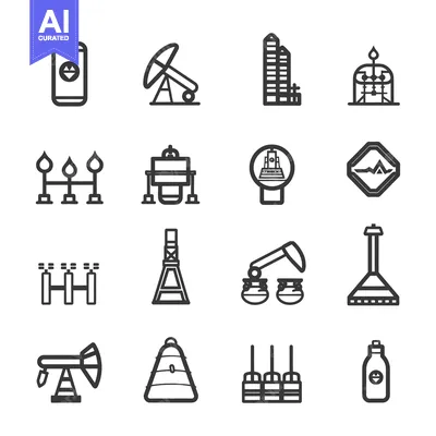 Oil and Gas Industry Icons Set