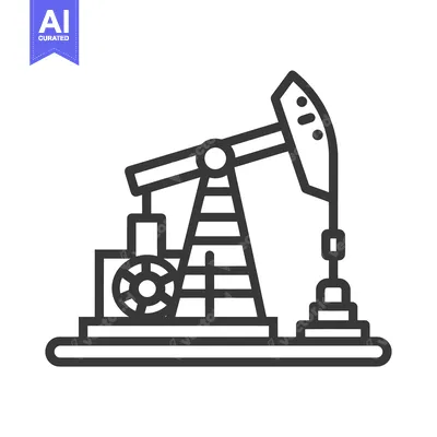 Aset desain premium: Oil Pump Jack  Extraction Equipment Illustration