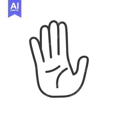 Premium design asset: Simple vector illustration of a hand making a stop gesture