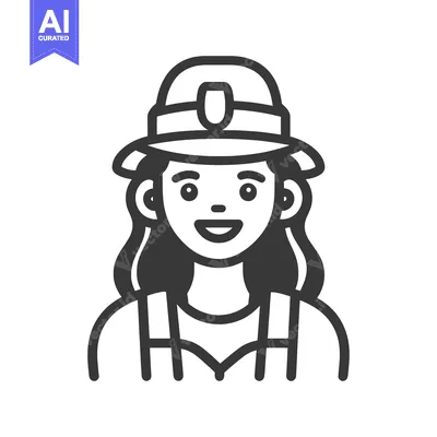 Aset premium populer: A smiling female fire fighter wearing a helmet and uniform