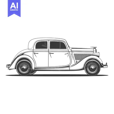 An elegant illustration showcasing a vintage classic automobile in pro