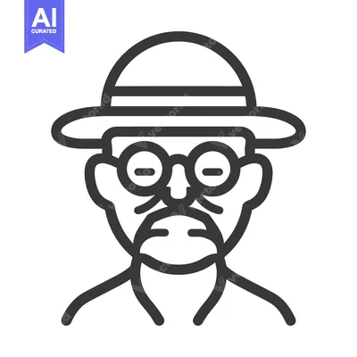 Popular premium asset: An illustrated portrait of a man wearing glasses and a hat