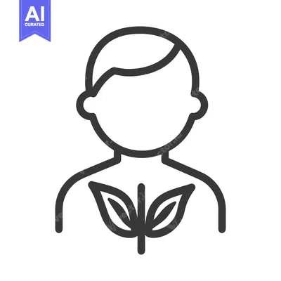 Popular premium asset: A simple line drawing of a person with a plant