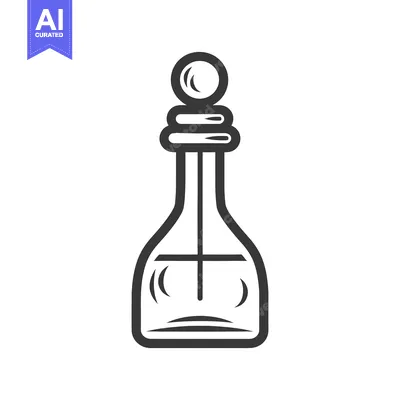 Popular premium asset: An illustrated black line art depiction of a glass bottle
