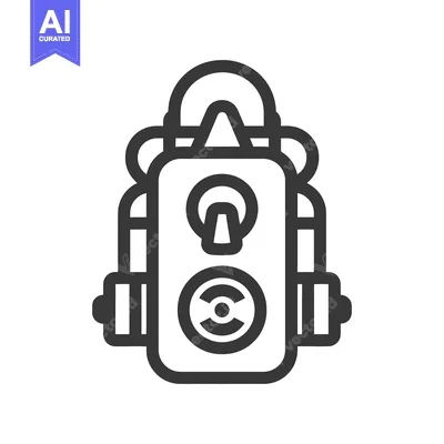 A simplified black and white illustration of a breathing apparatus