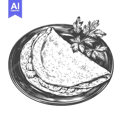 Aset premium populer: An illustrated depiction of a delicious crepe with garnish