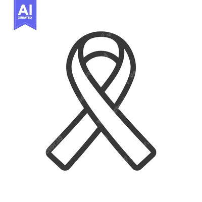 Aset premium populer: Minimalist Awareness Ribbon Icon: Symbol of Support and Solidarity
