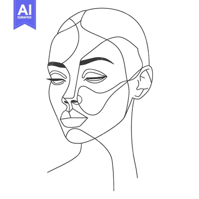 Popular premium asset: One-Line Abstract Illustration of a Woman's Face