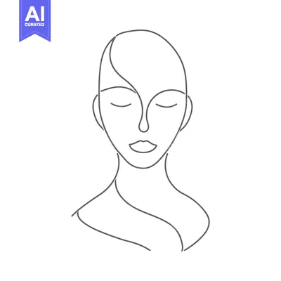 Popular premium asset: One-Line Drawing of a Woman's Face with Closed Eyes