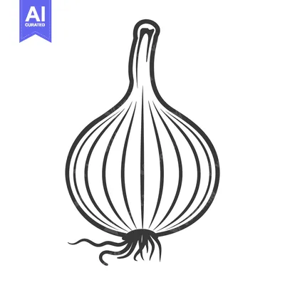 Aset desain premium: A single stylized graphic representation of an onion bulb