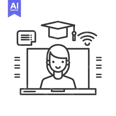 Online Learning Represented With Student Laptop Graduation And Chat