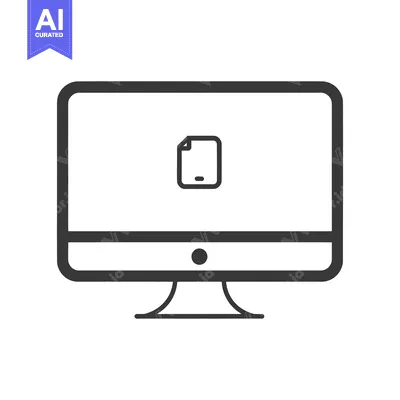 Aset premium populer: A computer monitor displaying a file icon is shown