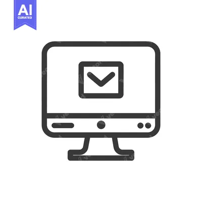 Aset premium populer: A computer monitor displaying an email symbol on its screen