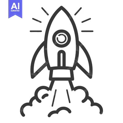 A simple rocket image launching with smoke and light bursts