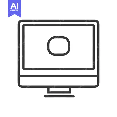 Popular premium asset: A simple black and white desktop computer monitor illustration is show