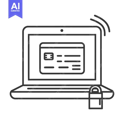 Aset desain premium: Secure Laptop Displaying Financial Information With A Padlock Icon