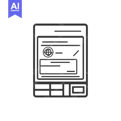 Aset premium populer: Simple black and white illustration of a mobile phone or device