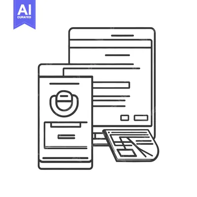 Aset premium populer: Illustration depicting three different electronic device interfaces wi