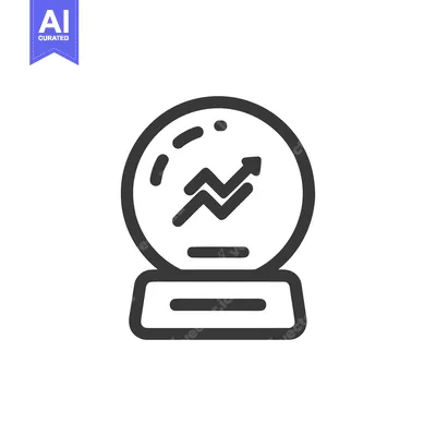 Crystal Ball with Upward Arrow: Predicting Financial Growth Icon