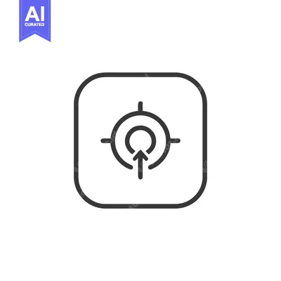 Aset premium populer: Minimalist Target Icon: Arrow Reaching Goal in Rounded Square Frame