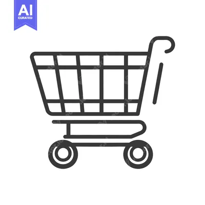 Aset premium populer: An illustrated shopping cart depicting consumerism and buying activity