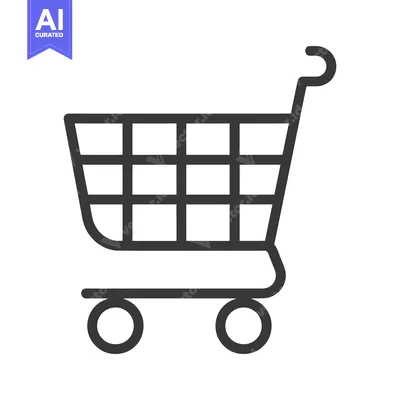 Popular premium asset: A black line drawing illustrating a shopping cart for purchase
