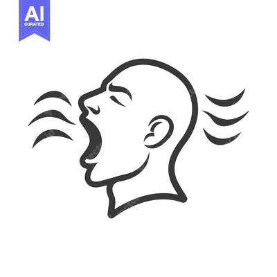 Popular premium asset: An abstract illustration depicting a shouting person in a side profile