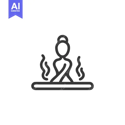 Minimalist Hot Spring Icon: Person Relaxing in Steaming Water