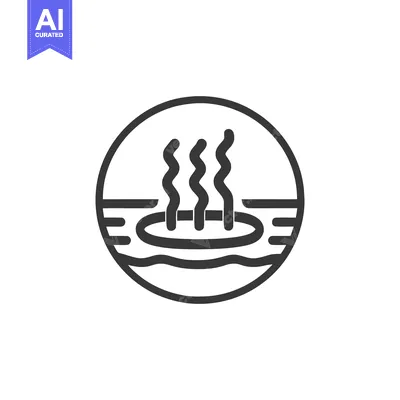 Popular premium asset: Hot Spring Icon: Minimalist Design with Steaming Water in Circle
