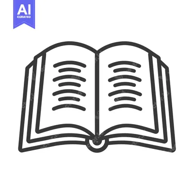 Aset desain premium: An open book graphic showing the pages and visible text lines