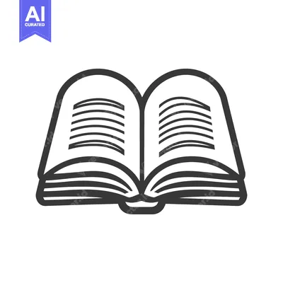 Popular premium asset: An open book with visible pages and prominent outline design