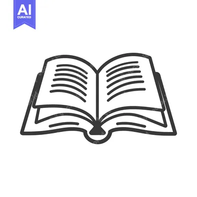 A simple vector line drawing of an open book layout