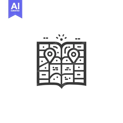 Open Book Map with Two Pinpoint Locations