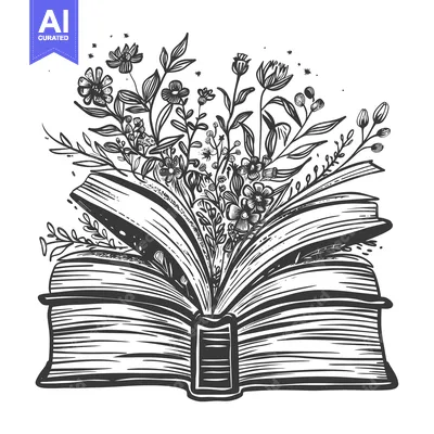 Popular premium asset: Open Book with Blooming Flowers Growing from its Pages