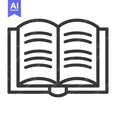 Open Book with Curved Lines Inside Representing Pages