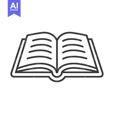 Open Book with Curved Pages and a Single Line Design