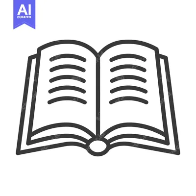 Aset desain premium: Open Book with Curved Pages and Detailed Spine