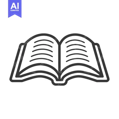 Open Book with Curved Spine and Pages