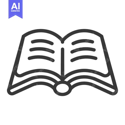 Premium design asset: Open Book with Curved Spine and Visible Pages