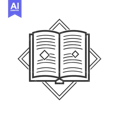 Popular premium asset: Open Book with Geometric Frame in Black and White